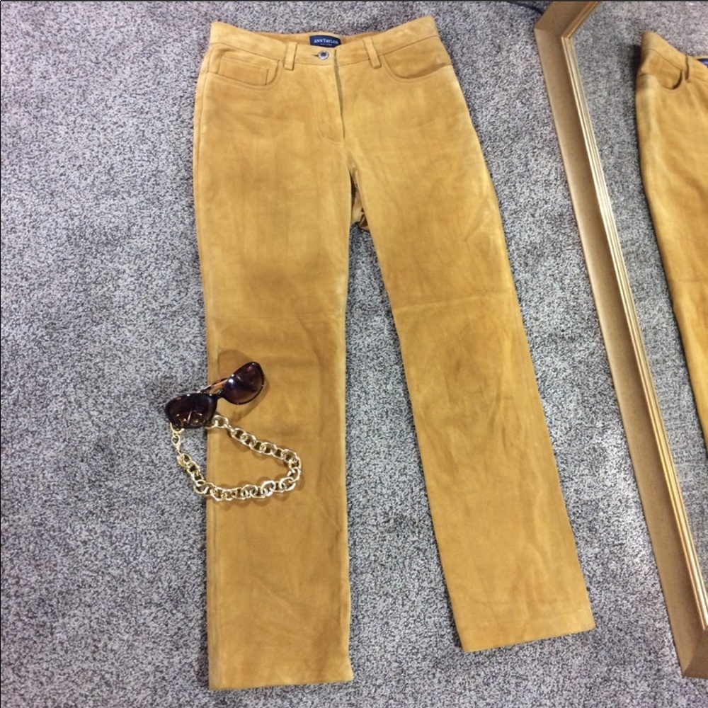 Ann Taylor petites Italian Leather Suede pants 4P